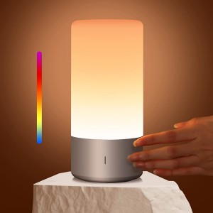 Table Lamp, Touch Sensor LED Bedside Lamp, Table Touch lamp with 3 Intensities Warm White/RGB Color Changing, Night Ligh